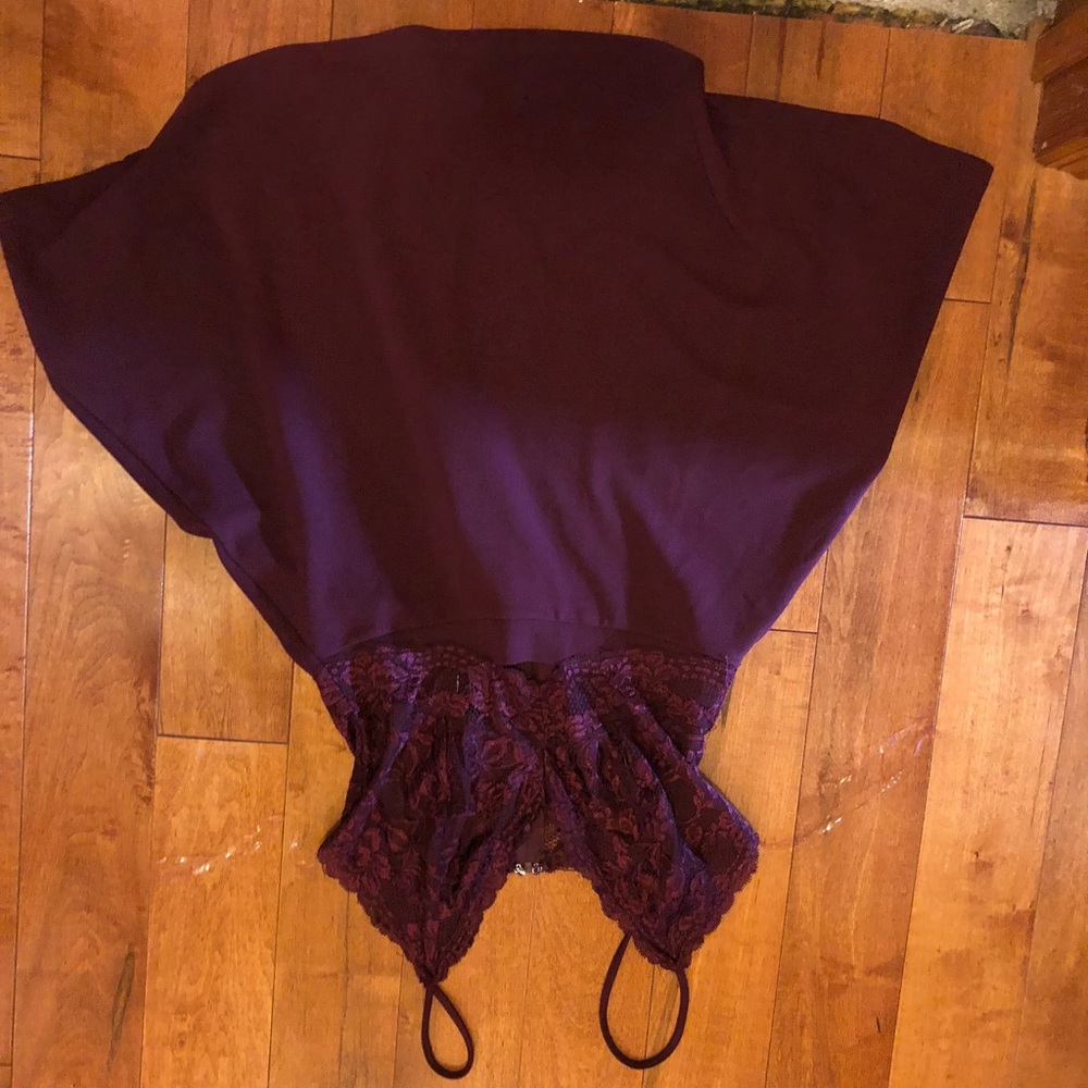 Red lace top dress
